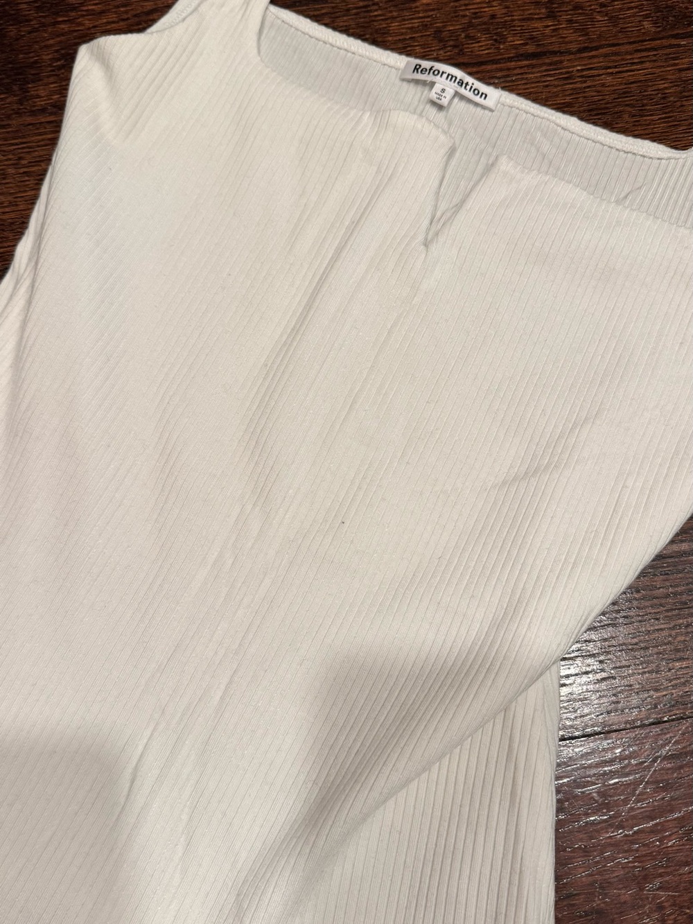 Reformation Ribbed Cream top